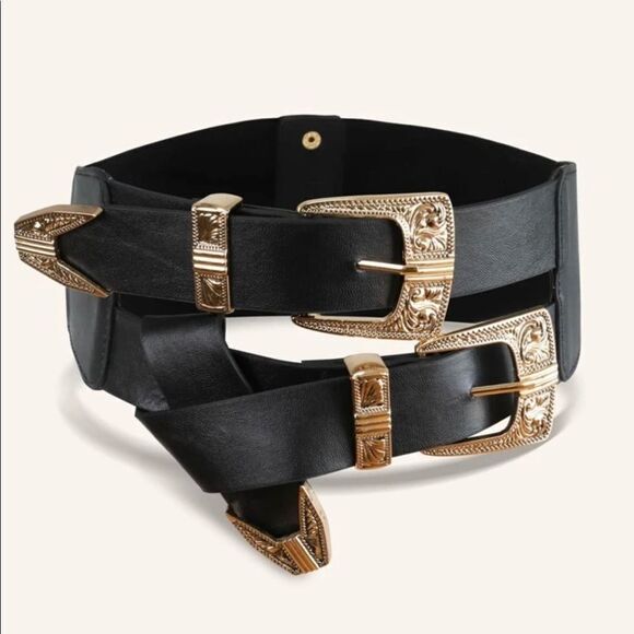 Double buckle statement belt - Picture 2 of 4